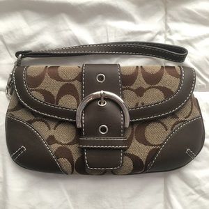 Coach Wristlet - Leather Trim Buckle Style